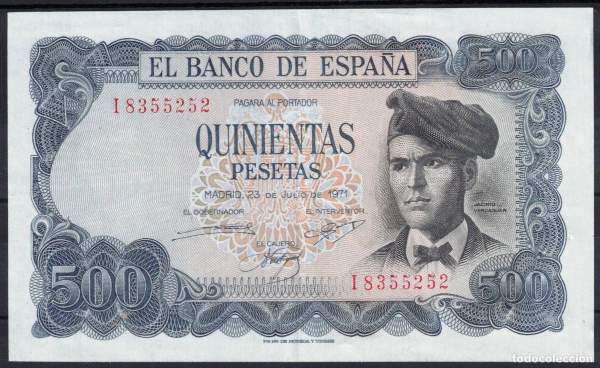 Billetes espa&ntilde;oles: BILLETE ESPA&Ntilde;A 500 PESETAS A&Ntilde;O 1971 JACINTO VERDAGUER - SERIE I - EBC-