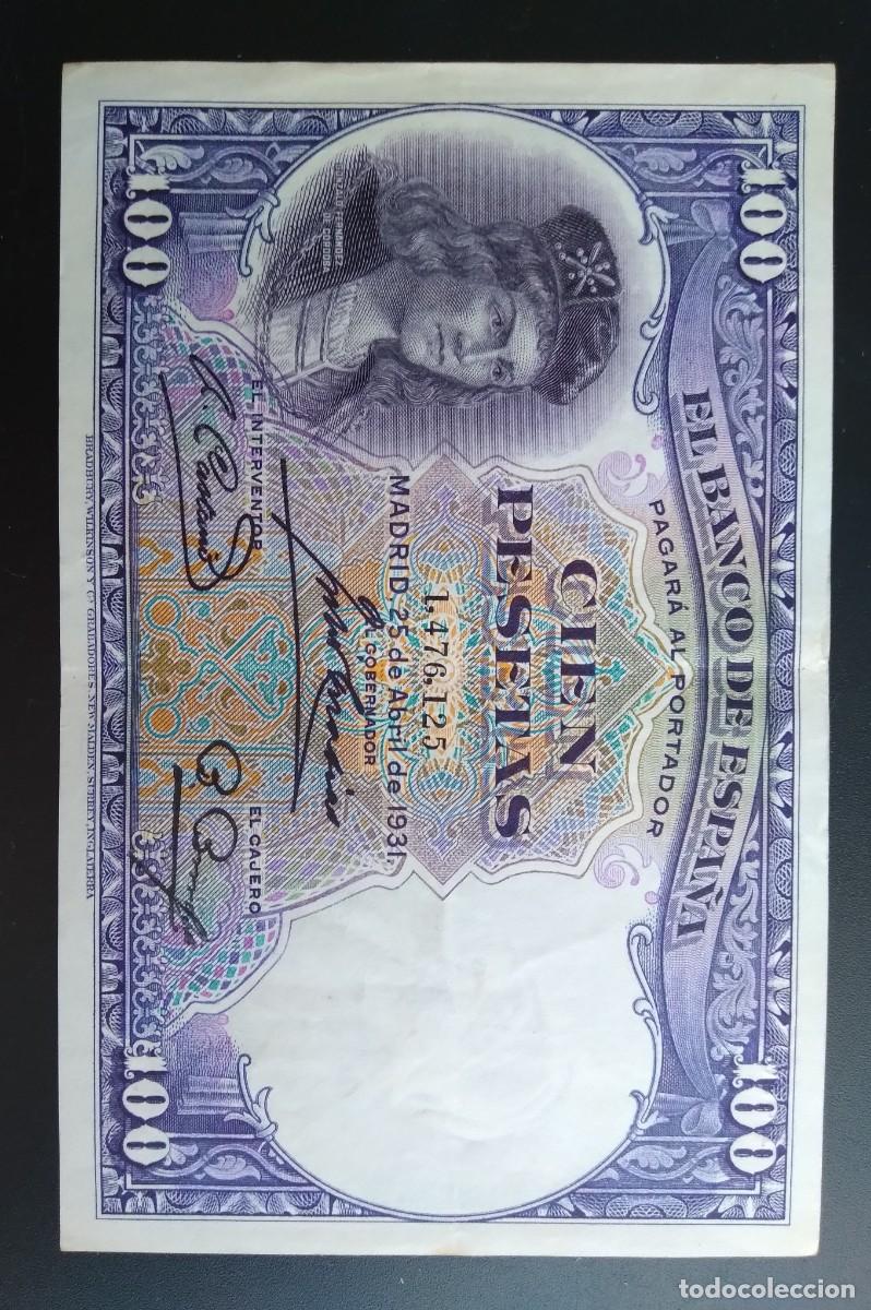 Billetes espa&ntilde;oles: 1931* 100 Pts.S/S N&deg; 1.476.125 MBC.GONZALO FERNANDEZ DE CORDOBA