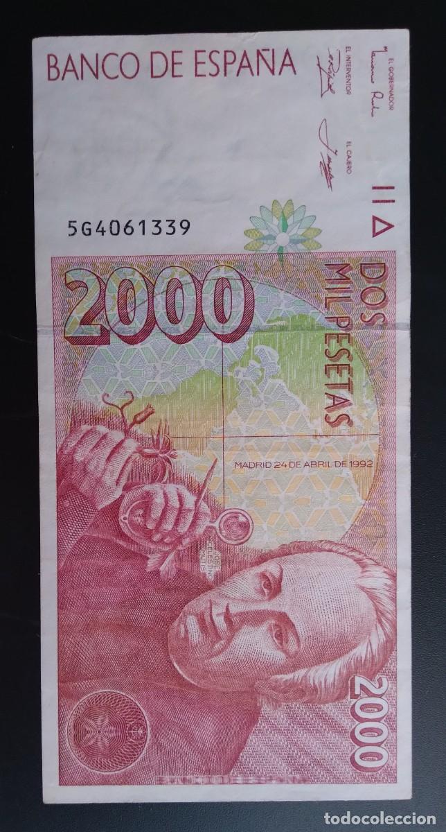 Billetes espa&ntilde;oles: 1992*2000 PTS.MBC.JOSE CELESTINO MUTIS