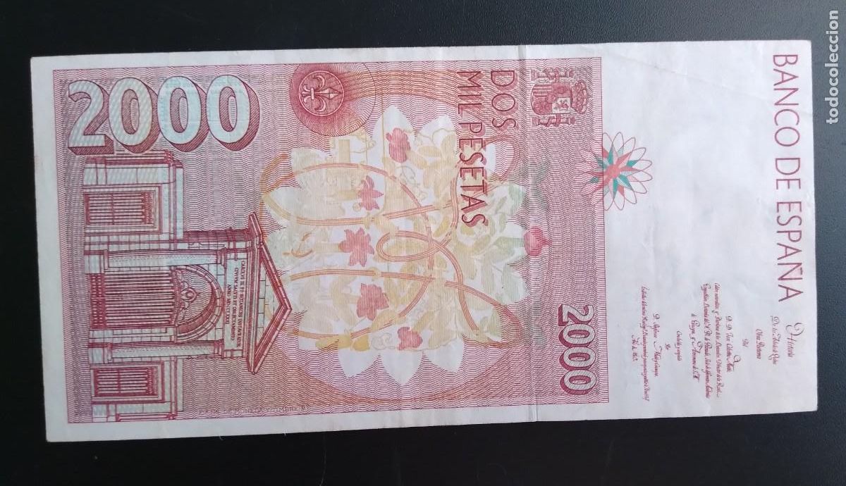 Billetes espa&ntilde;oles: 1992*2000 PTS.MBC.JOSE CELESTINO MUTIS - Foto 2