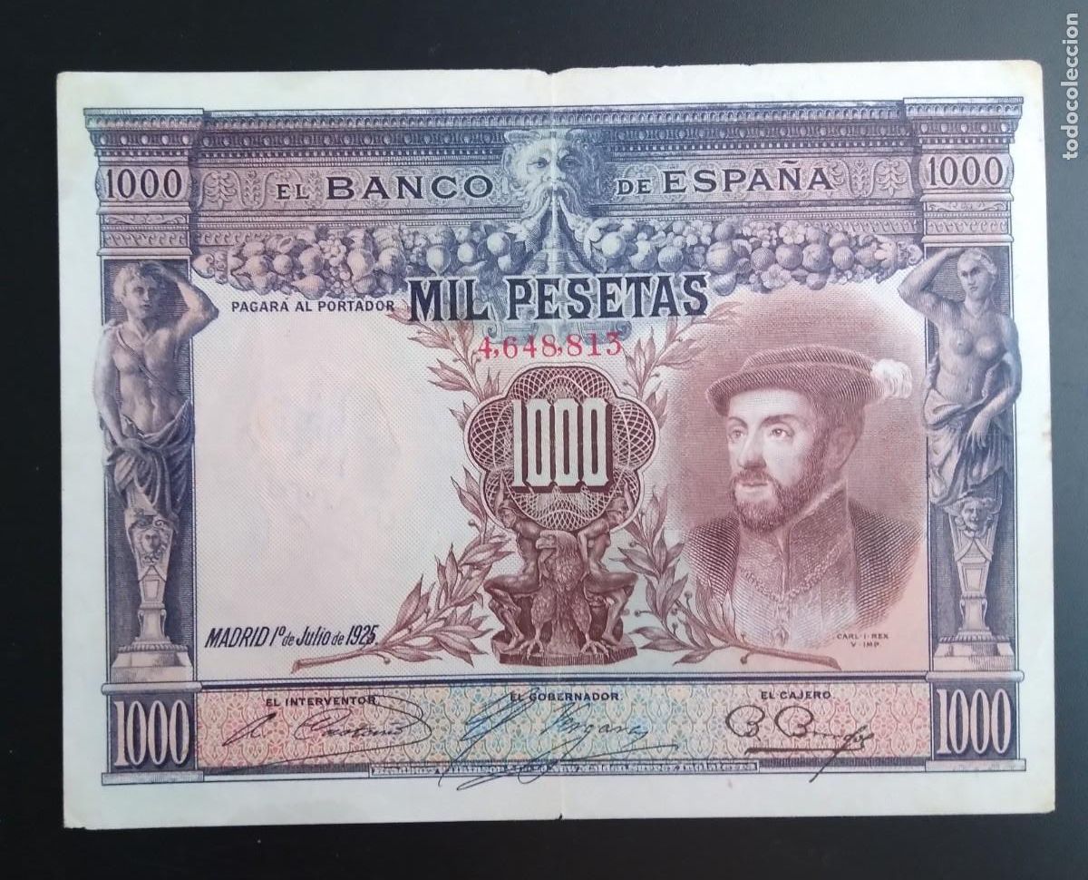 Billetes espa&ntilde;oles: 1925* 1000 PTS. S/S CARLOS I&deg;