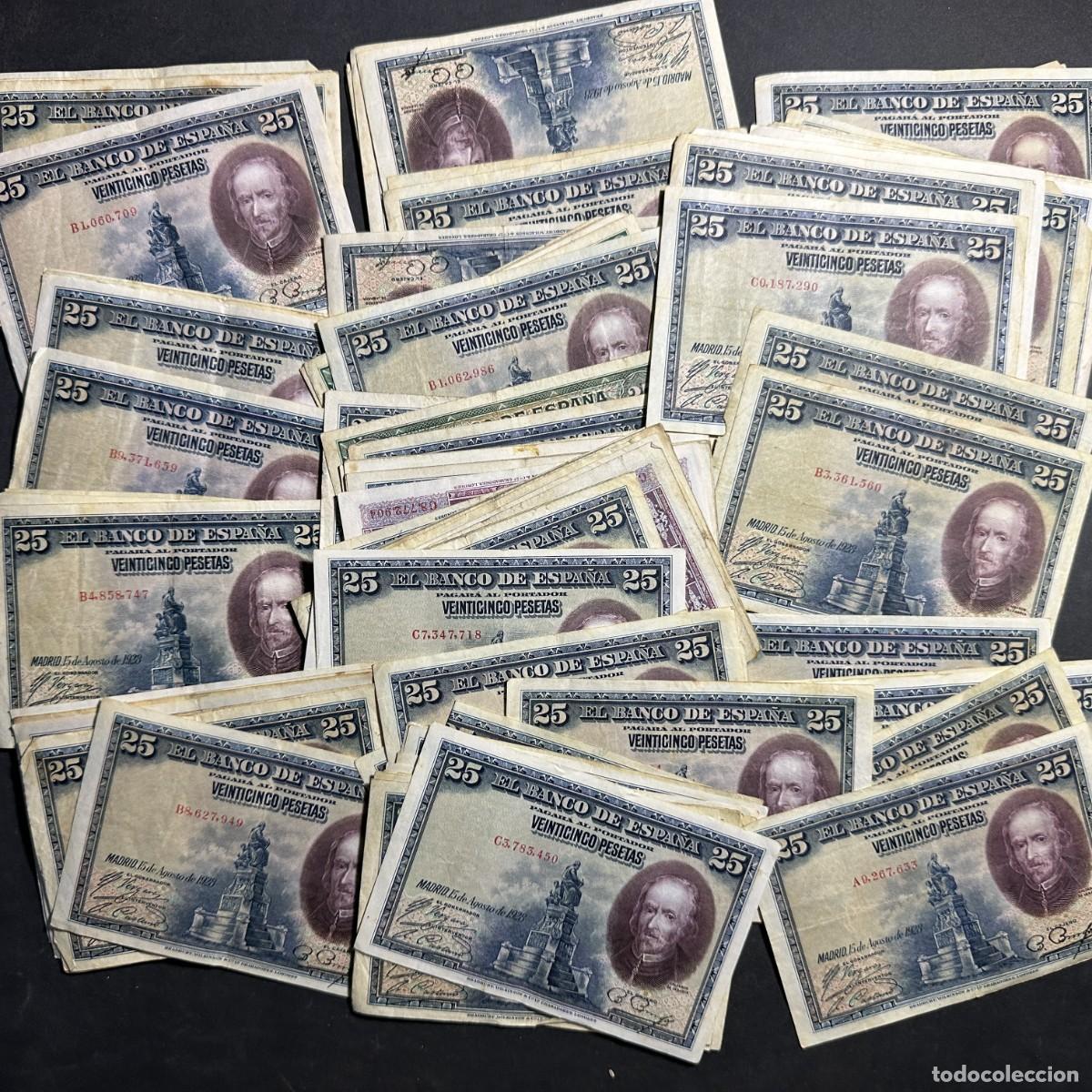 Billetes espa&ntilde;oles: LOTE DE 131 BILLETES DE 25 PESETAS DE 1928 - CALDERON DE LA BARCA