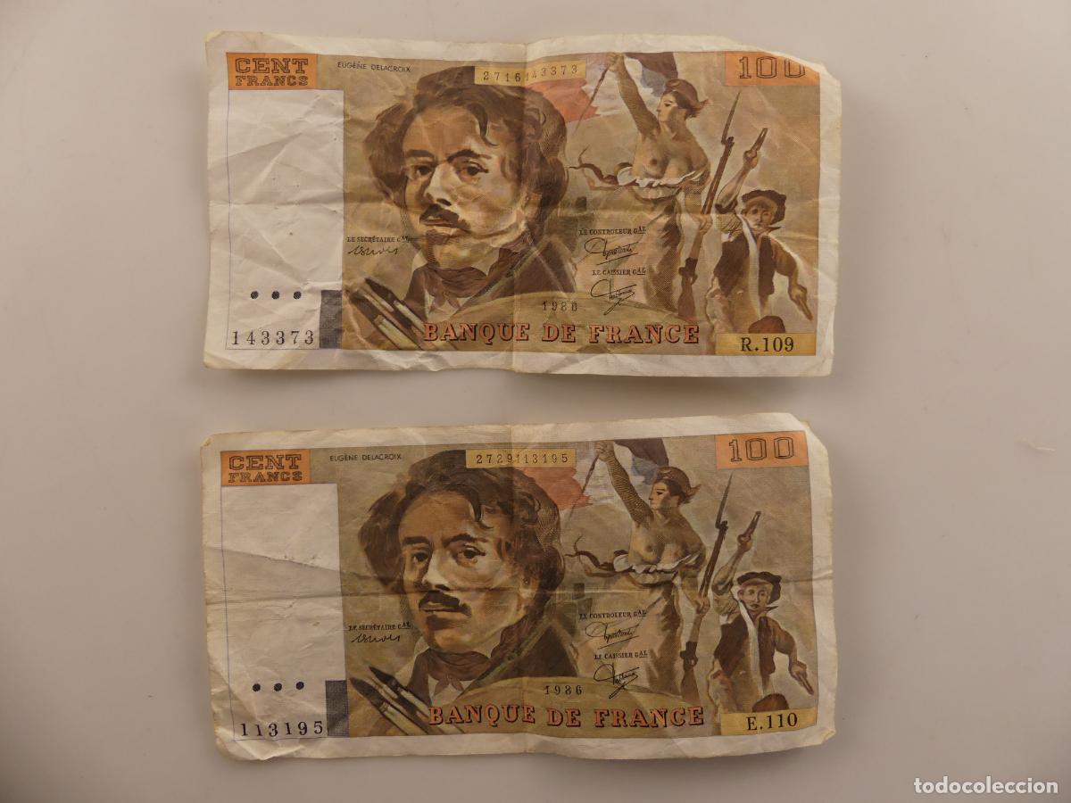 Billetes espa&ntilde;oles: CONJUNTO DE 2 BILLETES DE 100 FRANCS DE FRANCIA -- REF: 13