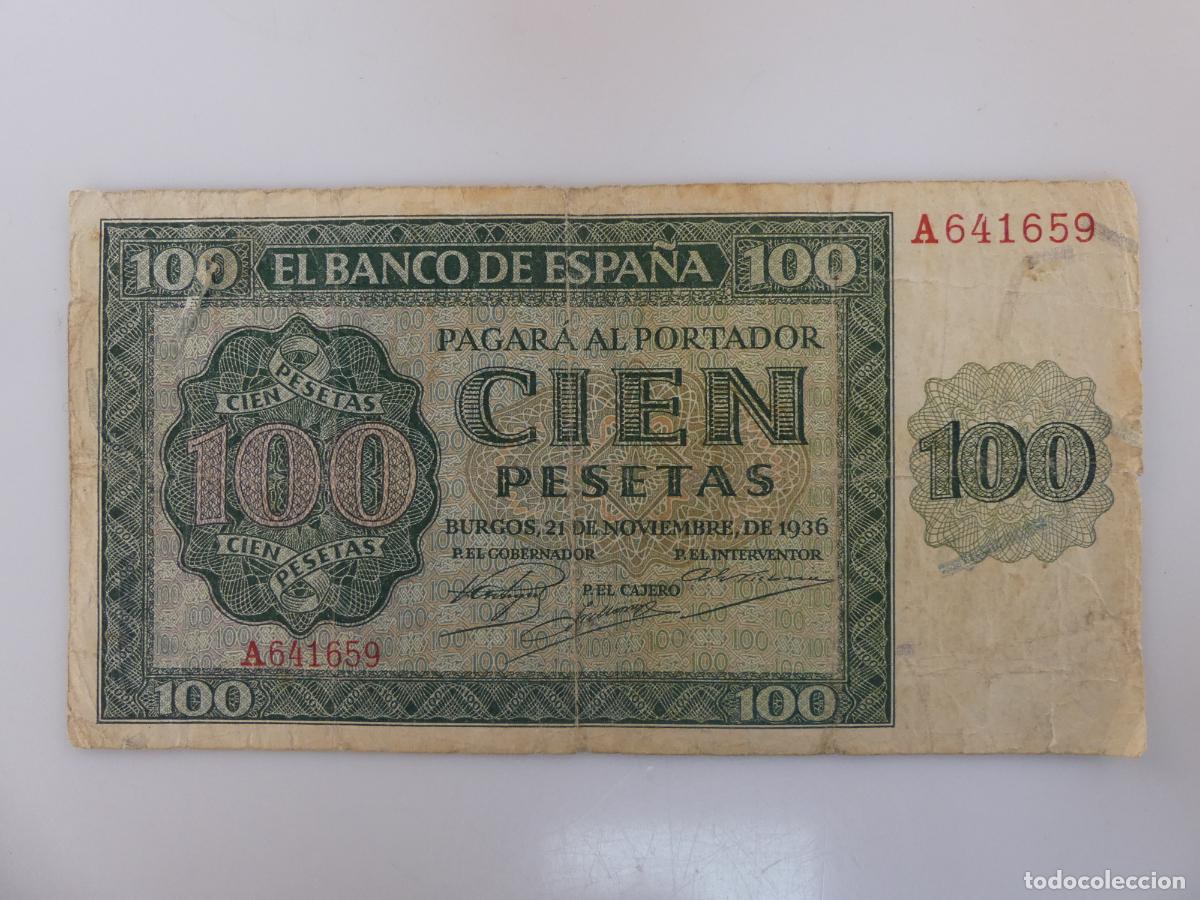 Billets espagnols: BILLETE DE 100 PESETAS A&Ntilde;O 1936 BURGOS -- REF: 3