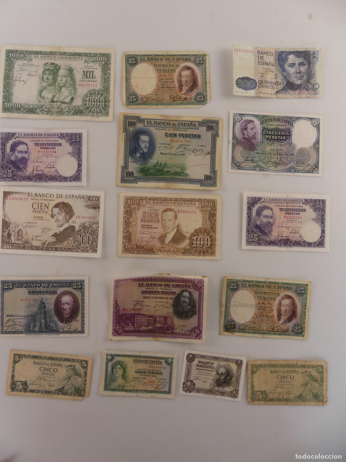 Billetes espa&ntilde;oles: COLECCION LOTE DE 16 BILLETES DE PESETAS -- REF: 9 - Foto 1