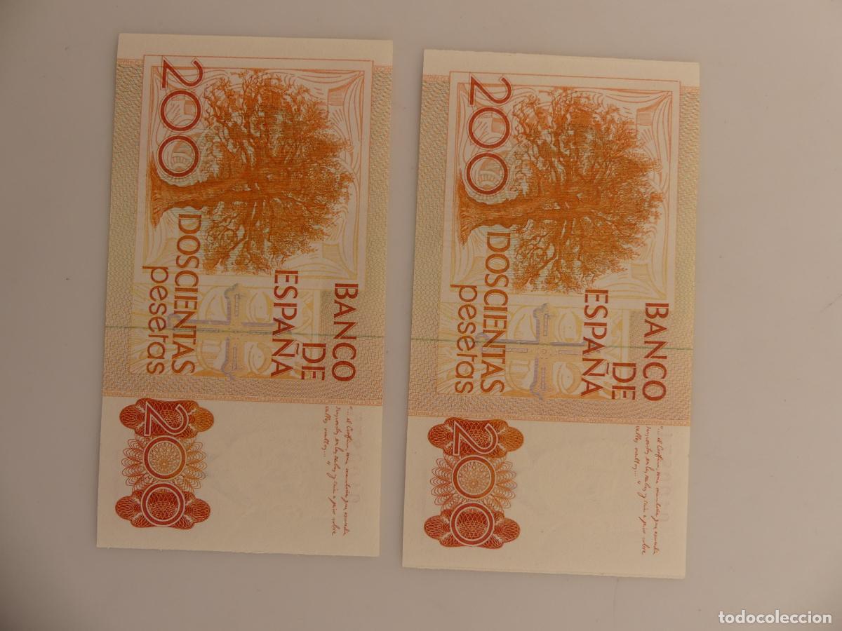 Billetes espa&ntilde;oles: 2 BILLETES DE 200 PESETAS CORELATIVOS -- REF: 12 - Foto 4