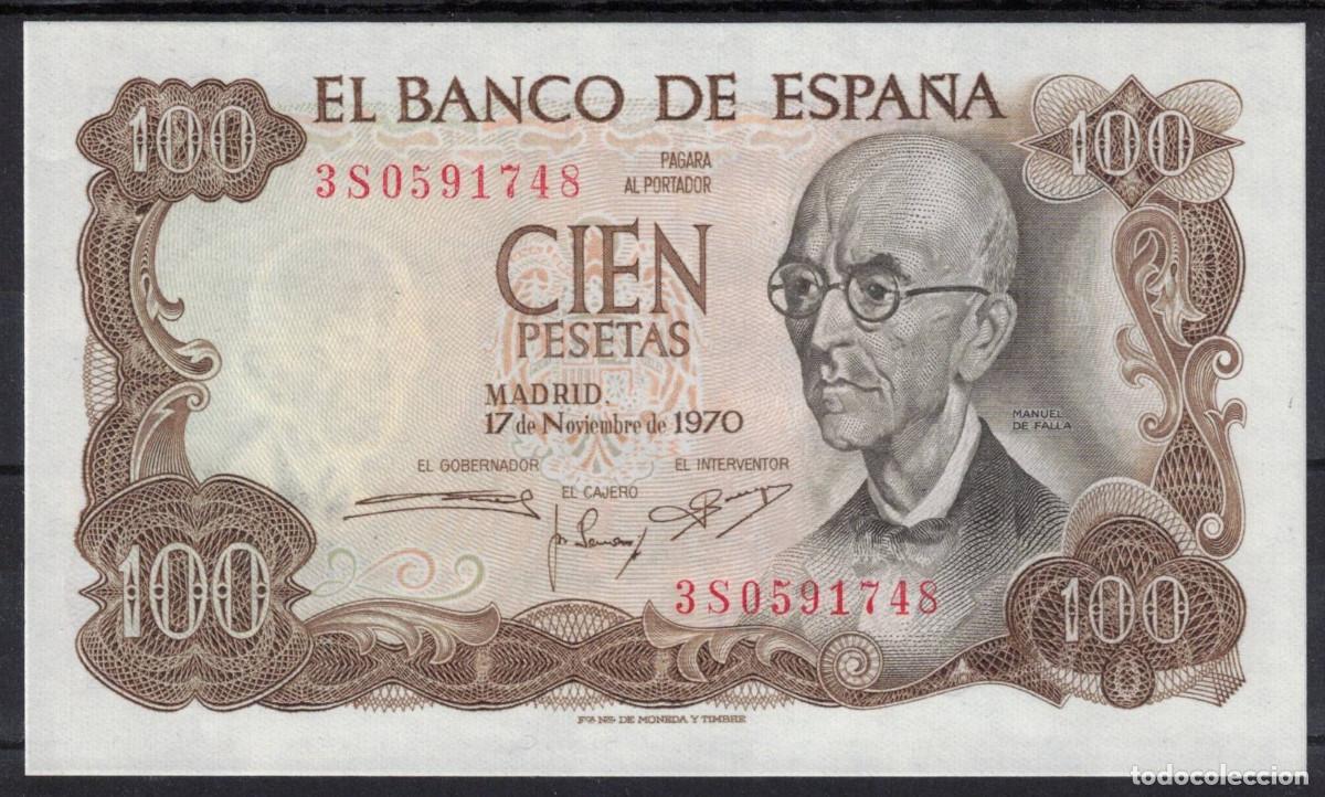 Billetes espa&ntilde;oles: BILLETE ESPA&Ntilde;A 100 PESETAS 1970 FALLA - SERIE 3S - SIN CIRCULAR PLANCHA