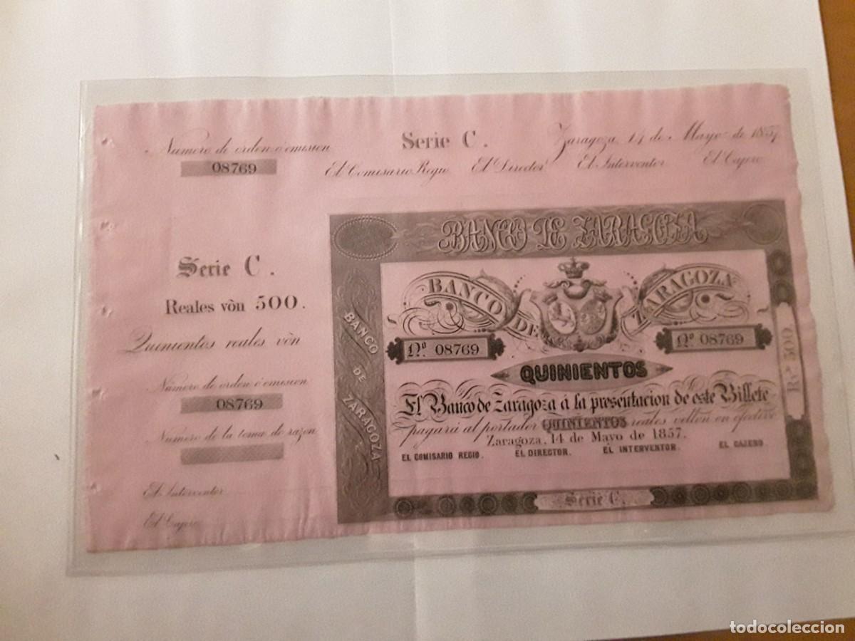 Spanish Banknotes: ESPA&Ntilde;A - 500 REALES DE VELLON ZARAGOZA A&Ntilde;O 1857. SIN CIRCULAR.
