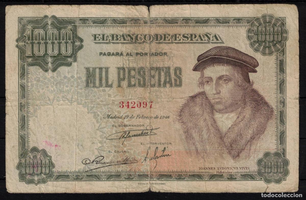 Billetes espa&ntilde;oles: BILLETE ESPA&Ntilde;A 1000 PESETAS 1946 LUIS VIVES - SIN SERIE - RC