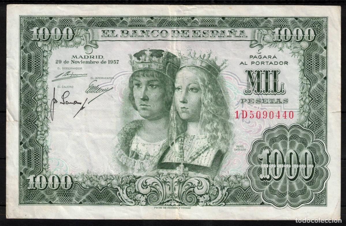 Billetes espa&ntilde;oles: BILLETE ESPA&Ntilde;A 1000 PESETAS 1957 REYES CATOLICOS - SERIE 1D - MBC