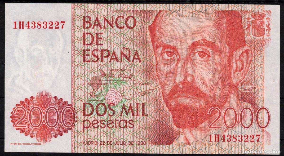 Billetes espa&ntilde;oles: BILLETE ESPA&Ntilde;A 2000 PESETAS 1980 JUAN RAMON JIMENEZ - SERIE 1H - SC
