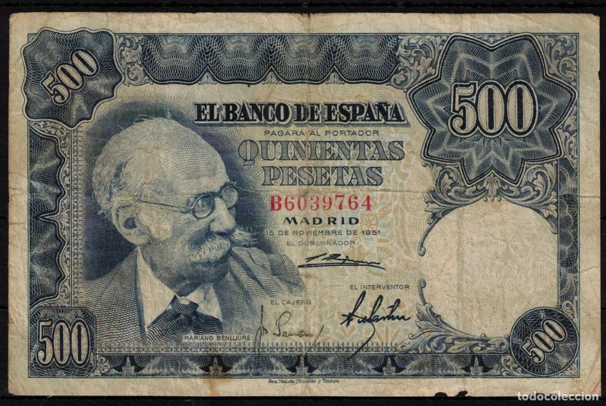 Billetes espa&ntilde;oles: BILLETE ESPA&Ntilde;A 50 PESETAS 1951 MARIABO BENLLIURE - SERIE B - BC