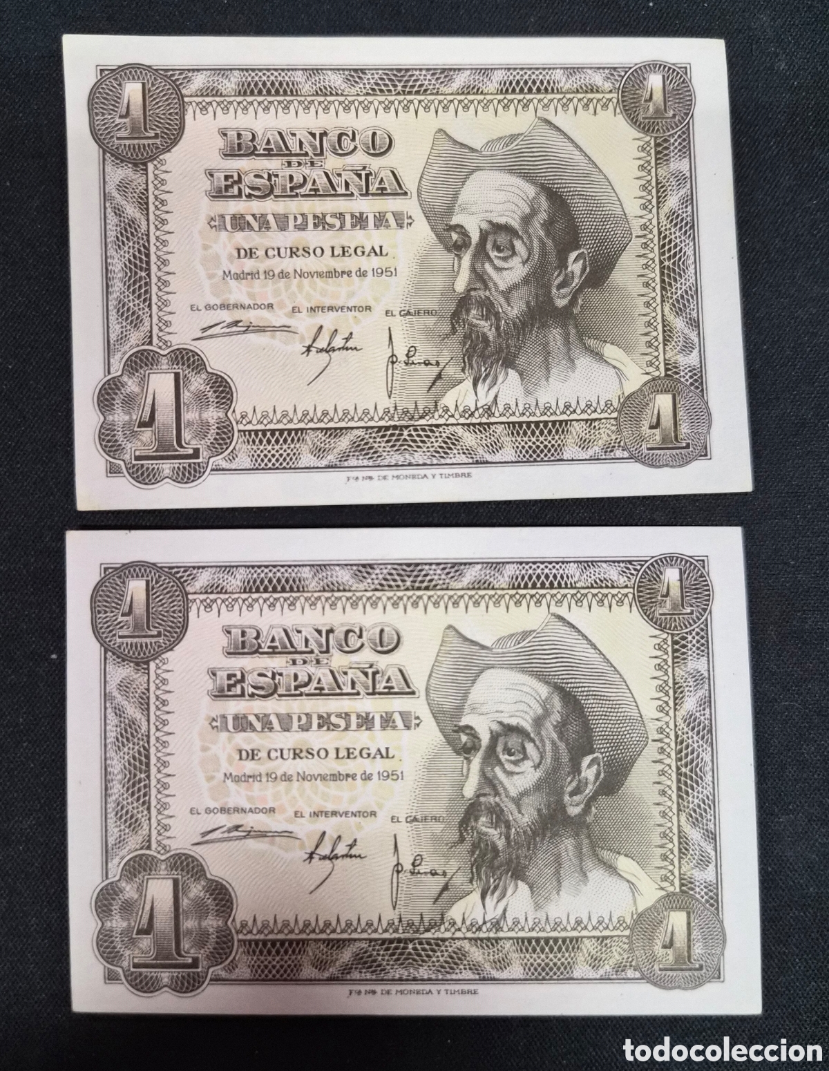 Billetes espa&ntilde;oles: BILLETE 1 PESETA 1951 PAREJA
