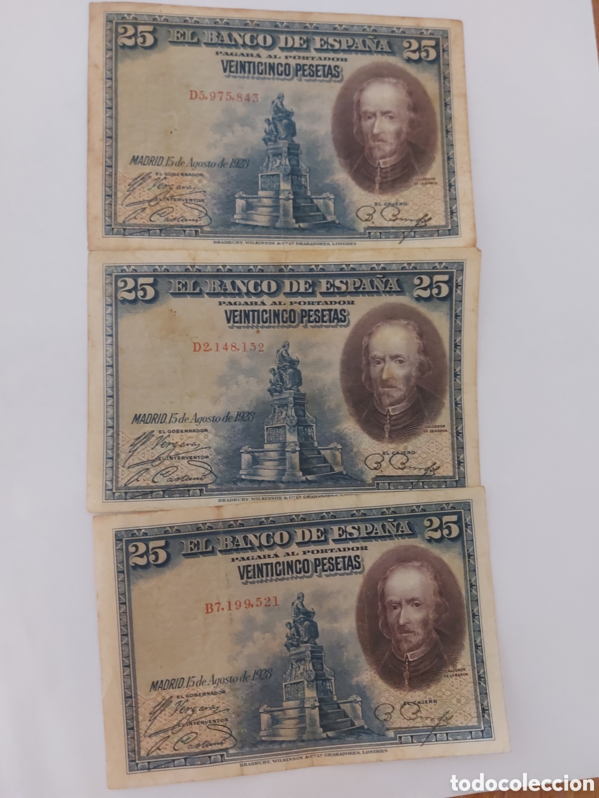 Billetes espa&ntilde;oles: 3 billetes de Espa&ntilde;a de1928 - Foto 2