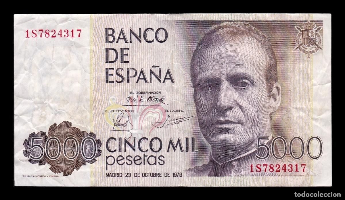 Billetes espa&ntilde;oles: Espa&ntilde;a Error 5000 Pesetas Juan Carlos I 1979 Pick 160 Serie 1S Mbc Vf