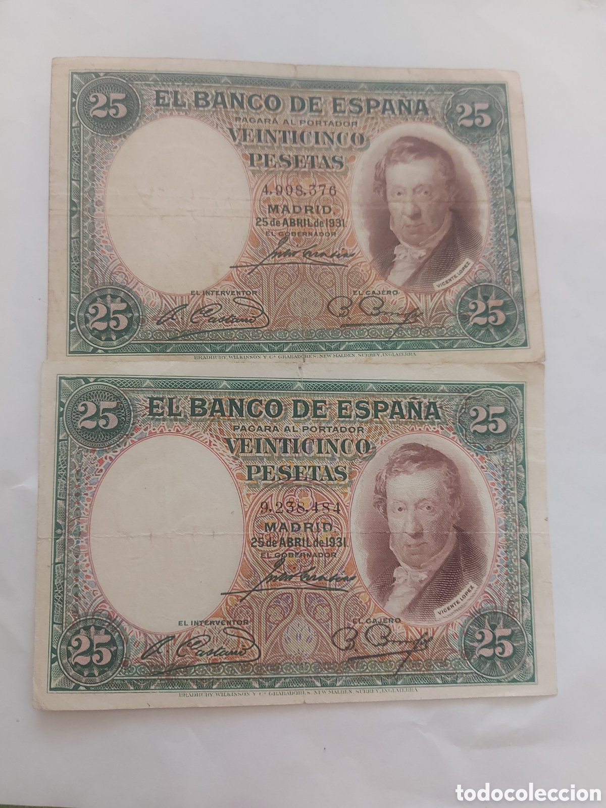 Banconote spagnole: 2 billetes de Espa&ntilde;a anti
