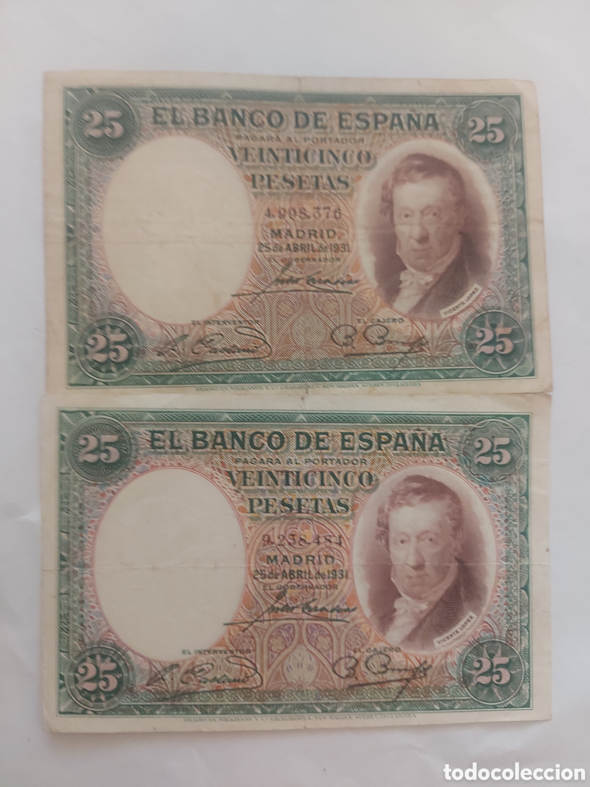 Billetes espa&ntilde;oles: 2 billetes de Espa&ntilde;a anti - Foto 2