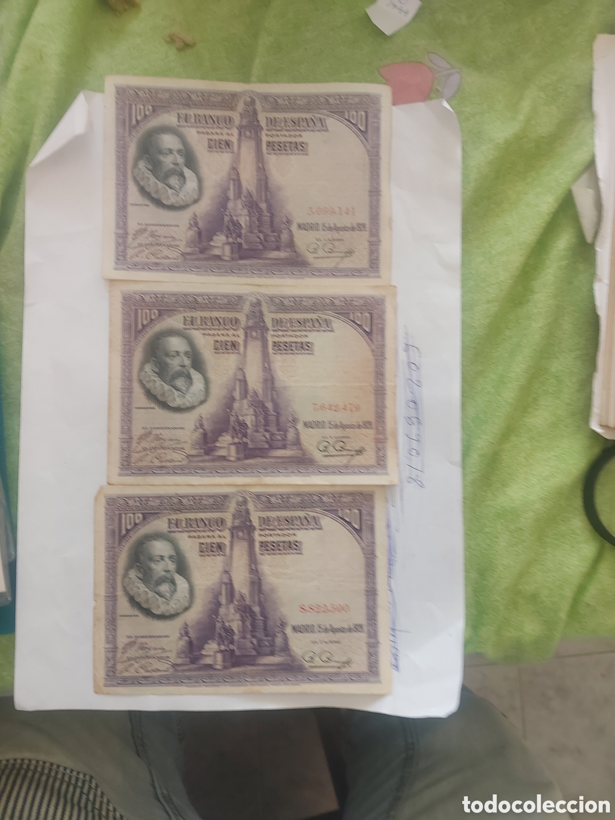 Billets espagnols: 3 billetes de Espa&ntilde;a antig