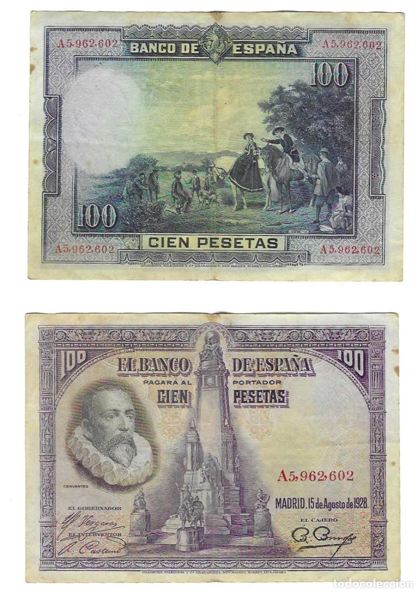 Billetes espa&ntilde;oles: Billete 100 pesetas 1928 - Foto 1