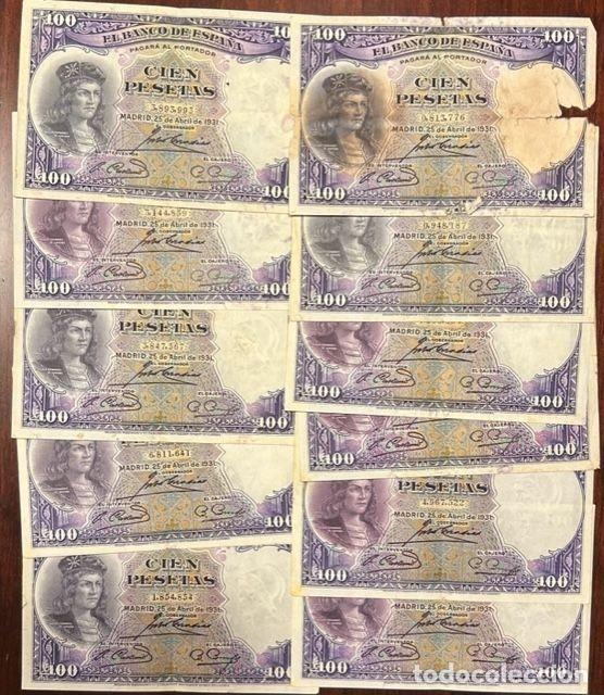 Spanische Banknoten: CRBS1525 LOTE 13 BILLETES ESPA&Ntilde;A 100 PESETAS 1931 MBC
