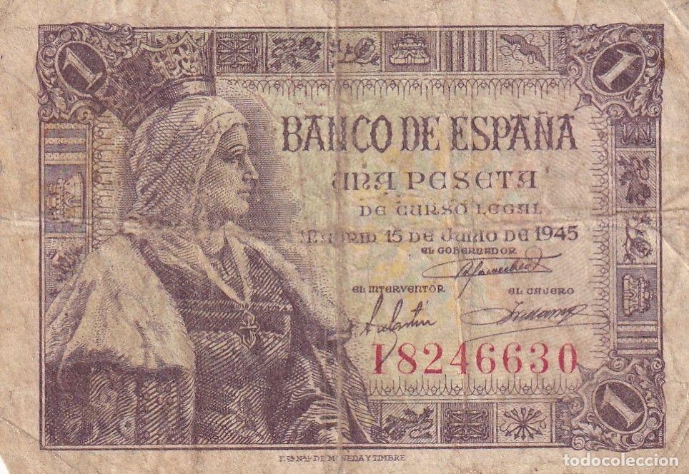 Spanish Banknotes: CRBS1618 BILLETE ESPA&Ntilde;A 1 PESETA 1945 USADO