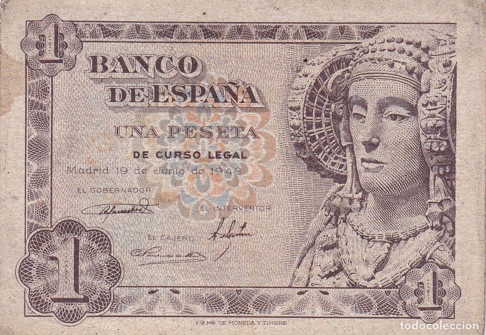 Spanish Banknotes: CRBS1625 BILLETE ESPA&Ntilde;A 1 PESETA 1948 SIN SERIE MBC