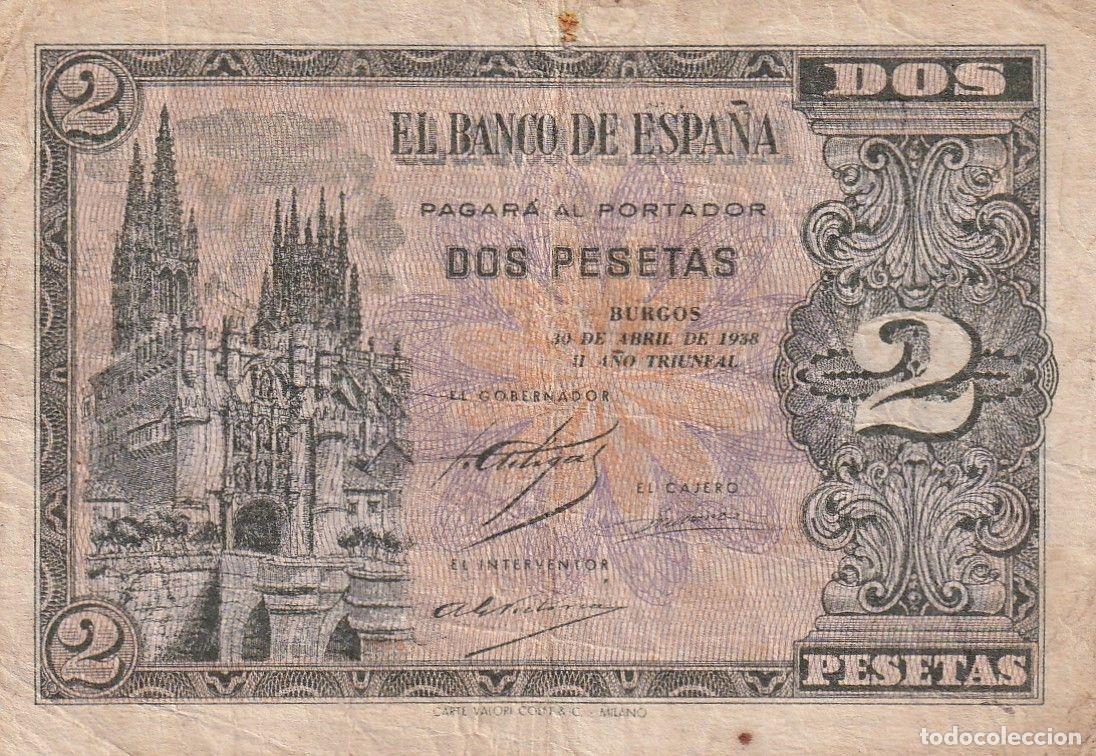 Spanish Banknotes: CRBS1633 BILLETE ESPA&Ntilde;A 2 PESETAS 1938 SERIE C USADO