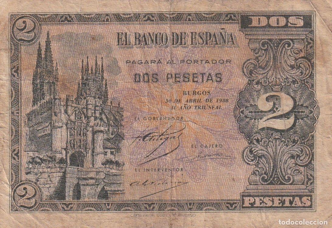 Spanish Banknotes: CRBS1635 BILLETE ESPA&Ntilde;A 2 PESETAS 1938 SERIE L USADO