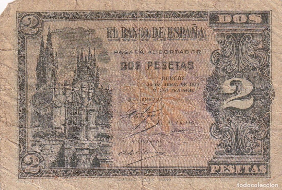 Spanish Banknotes: CRBS1637 BILLETE ESPA&Ntilde;A 2 PESETAS 1938 SERIE N USADO