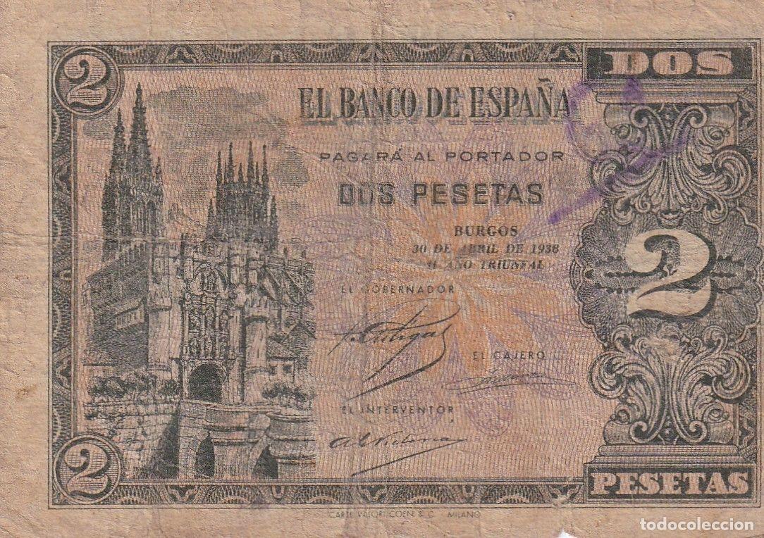 Spanish Banknotes: CRBS1639 BILLETE ESPA&Ntilde;A 2 PESETAS 1938 SERIE C USADO
