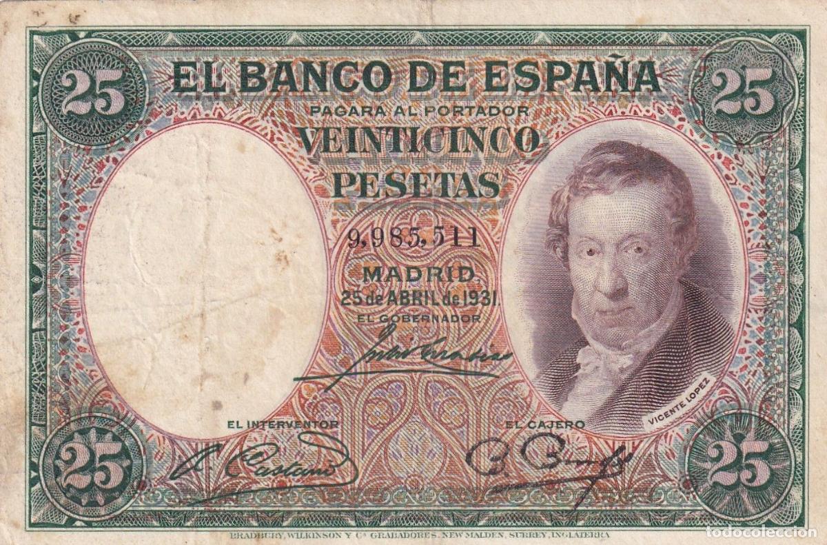 Spanish Banknotes: CRBS1662 BILLETE ESPA&Ntilde;A 25 PESETAS 1931 BC
