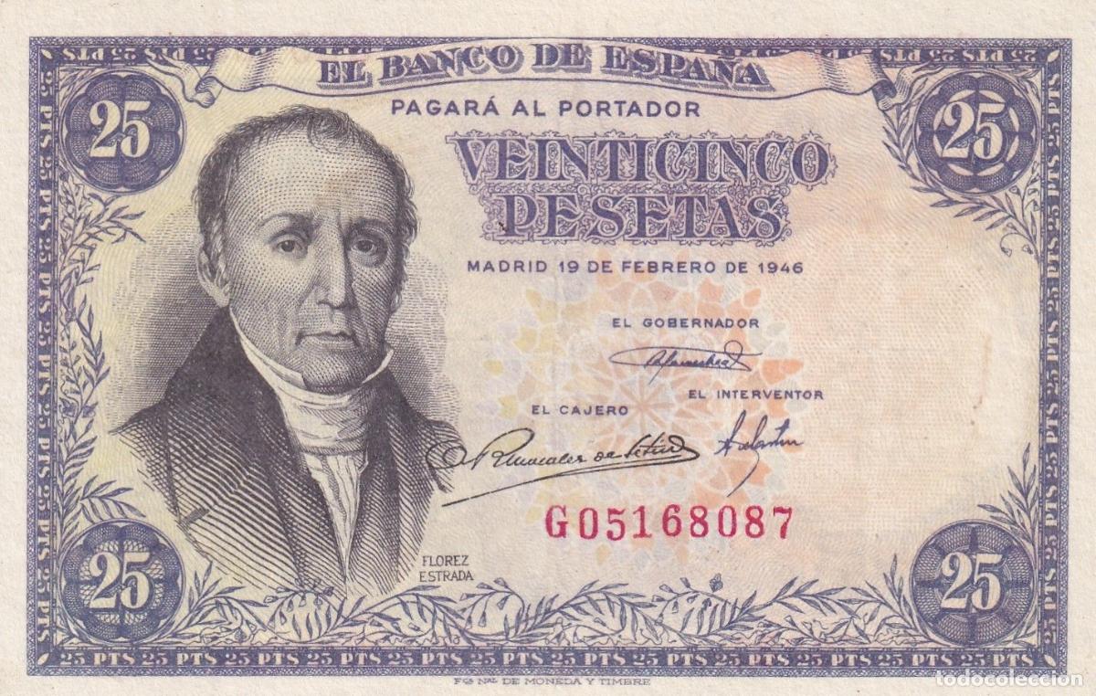 Spanische Banknoten: CRBS1673 BILLETE ESPA&Ntilde;A 25 PESETAS 1946 SERIE G MBC+
