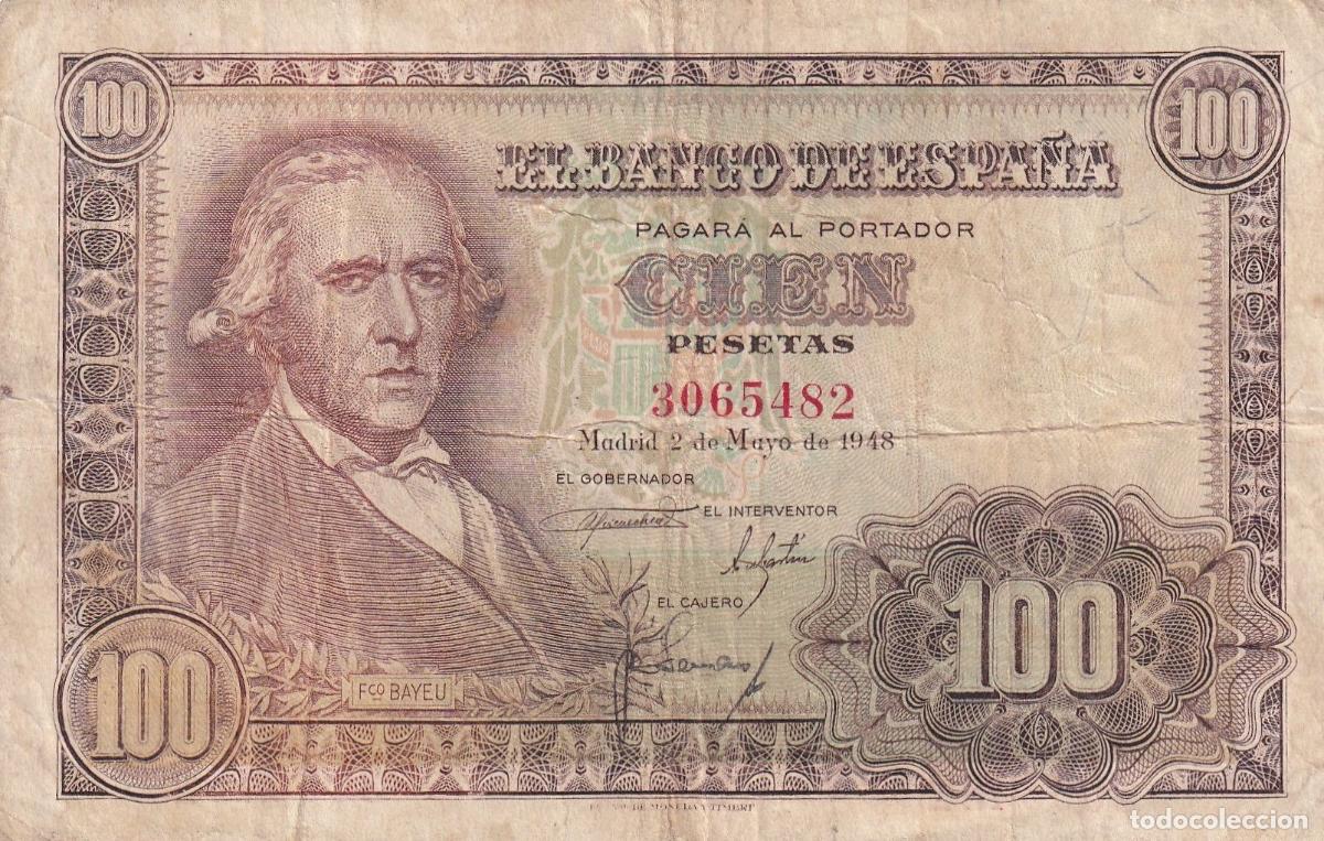 Spanische Banknoten: CRBS1699 BILLETE ESPA&Ntilde;A 100 PESETAS 1948 SIN SERIE USADO