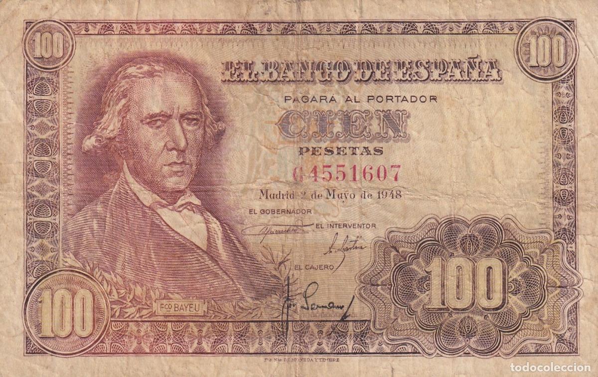 Spanische Banknoten: CRBS1700 BILLETE ESPA&Ntilde;A 100 PESETAS 1948 SERIE G USADO