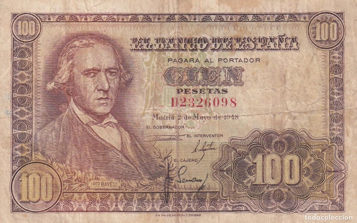 Spanische Banknoten: CRBS1702 BILLETE ESPA&Ntilde;A 100 PESETAS 1948 SERIE D USADO