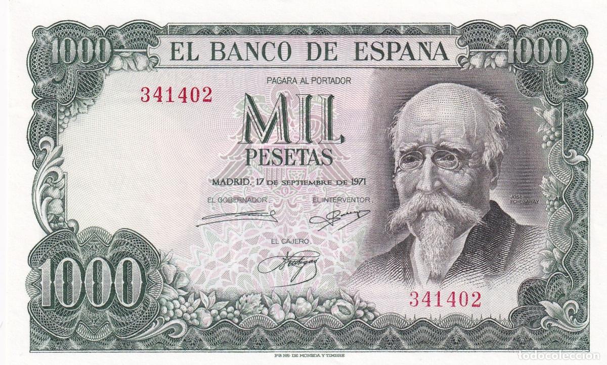 Banconote spagnole: CRBS1605 BILLETE ESPA&Ntilde;A 1000 PESETAS 1971 SIN SERIE EBC+ PEQUE&Ntilde;A MANCHITA