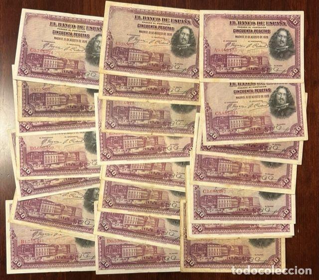 Banconote spagnole: CRBS1724 LOTE 10 BILLETES ESPA&Ntilde;A 50 PESETAS 1928 BC