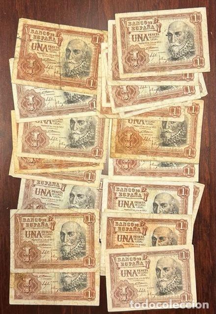 Banconote spagnole: CRBS1733 LOTE 25 BILLETES ESPA&Ntilde;A 1 PESETA 1953 MC/BC