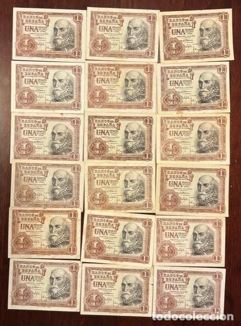 Banconote spagnole: CRBS1742 LOTE 18 BILLETES ESPA&Ntilde;A 1 PESETA 1953 MBC/BC