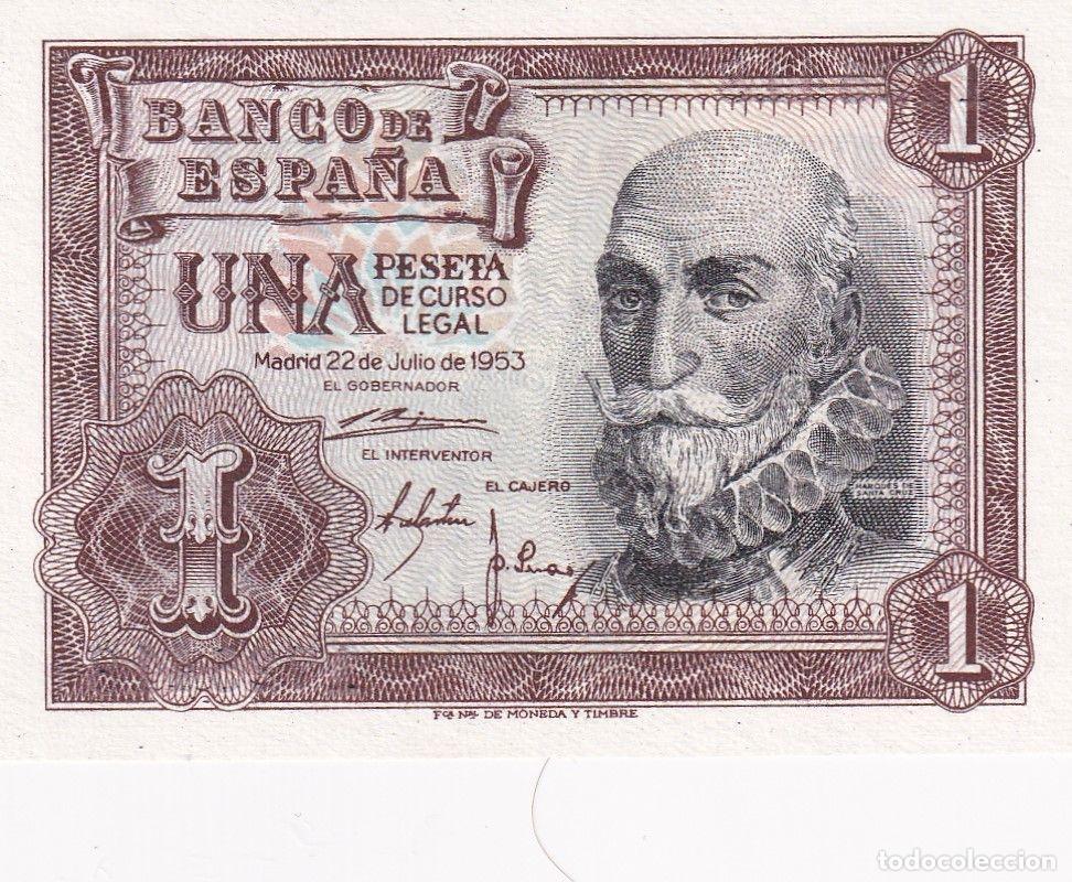 Banconote spagnole: CRBS1490 BILLETE ESPA&Ntilde;A 1 PESETA 1953 SIN SERIE SIN CIRCULAR