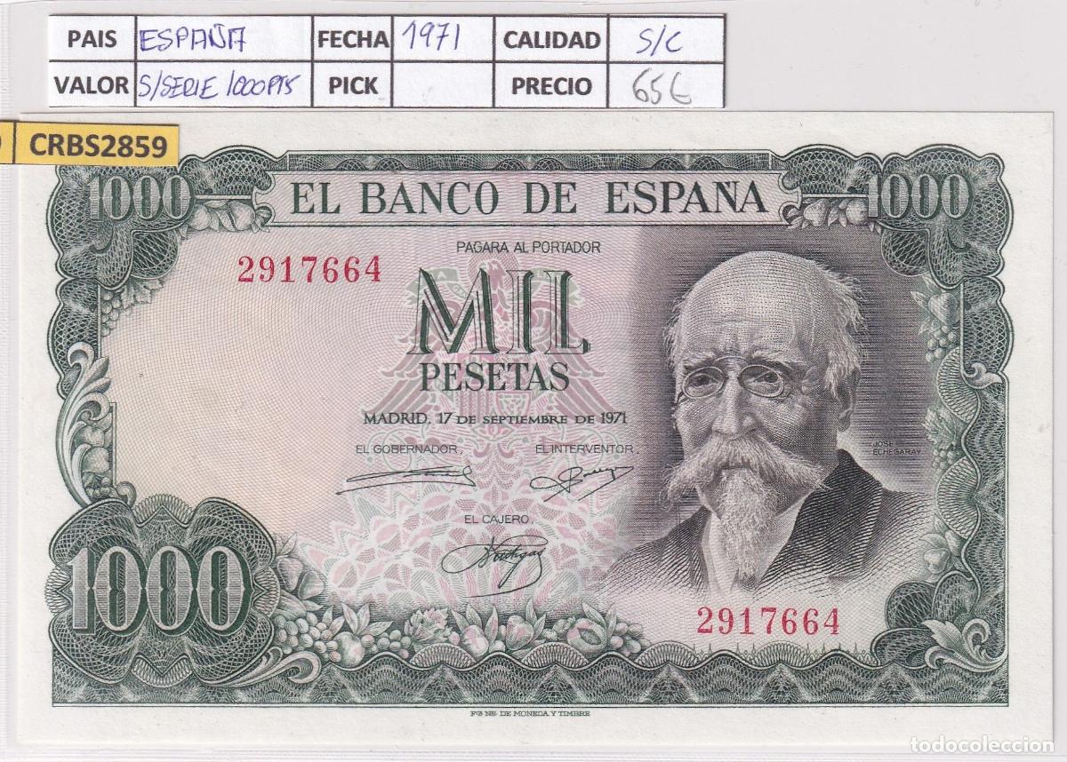 Banconote spagnole: CRBS2859 BILLETE ESPA&Ntilde;A 1000 PESETAS 1971 SIN SERIE SIN CIRCULAR