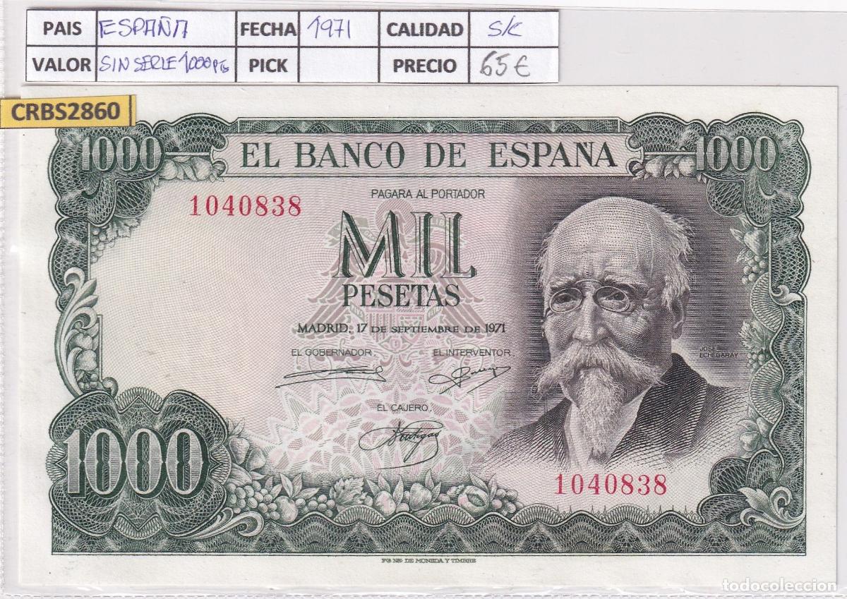 Banconote spagnole: CRBS2860 BILLETE ESPA&Ntilde;A 1000 PESETAS 1971 SIN SERIE SIN CIRCULAR