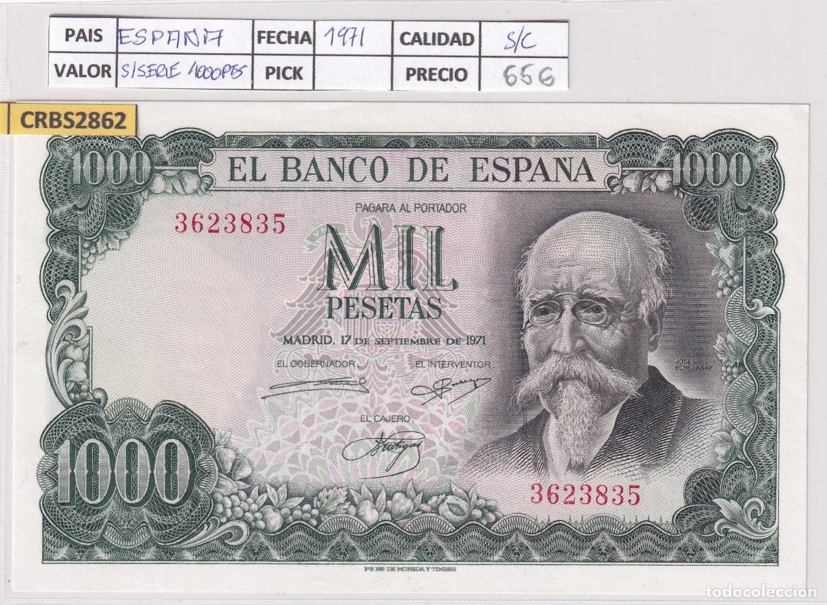 Banconote spagnole: CRBS2862 BILLETE ESPA&Ntilde;A 1000 PESETAS 1971 SIN SERIE SIN CIRCULAR