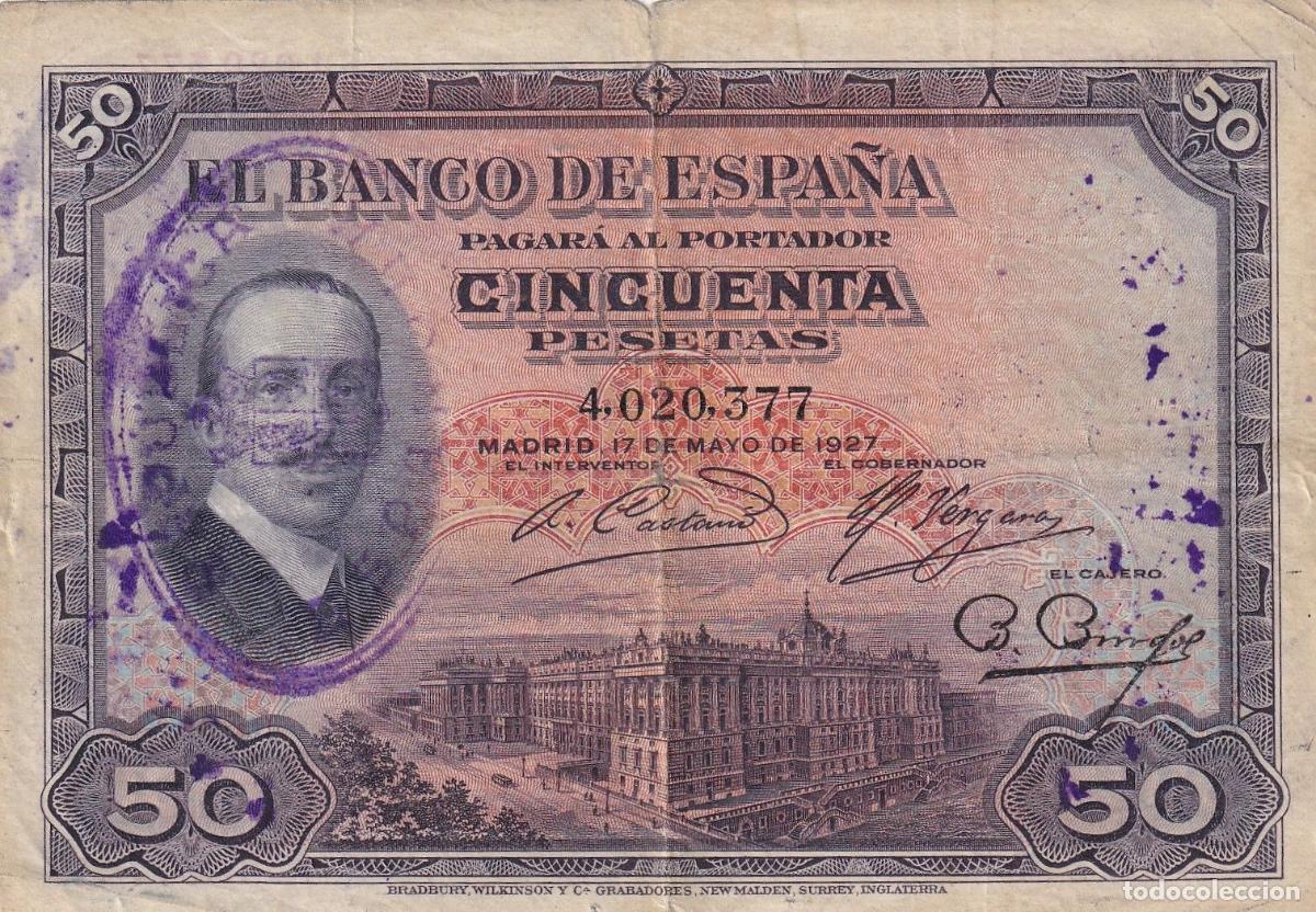 Billetes espa&ntilde;oles: CRBS2498 BILLETE ESPA&Ntilde;A 50 PESETAS 1927 BC