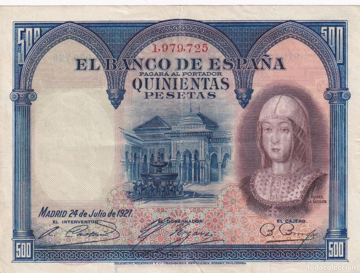 Billetes espa&ntilde;oles: CRBS2509 BILLETE ESPA&Ntilde;A 500 PESETAS 1927 MBC+