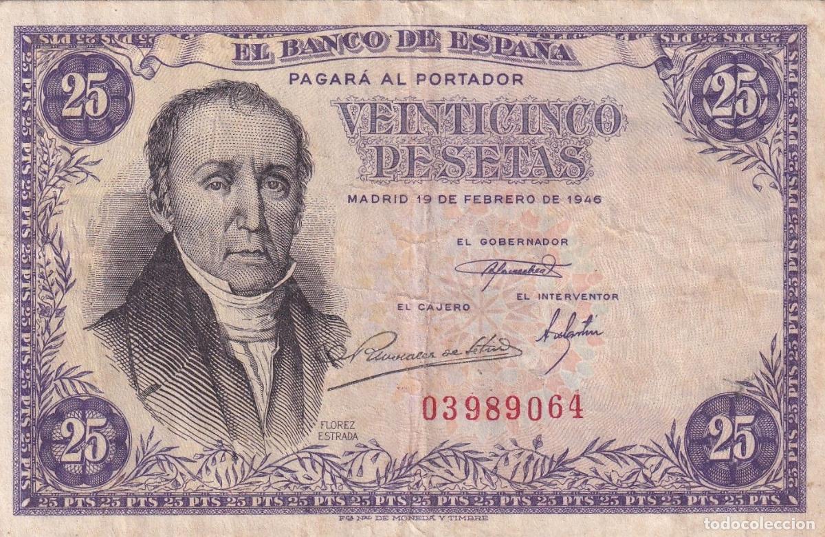 Billetes espa&ntilde;oles: CRBS2522 BILLETE ESPA&Ntilde;A 25 PESETAS 1946 SIN SERIE BC+