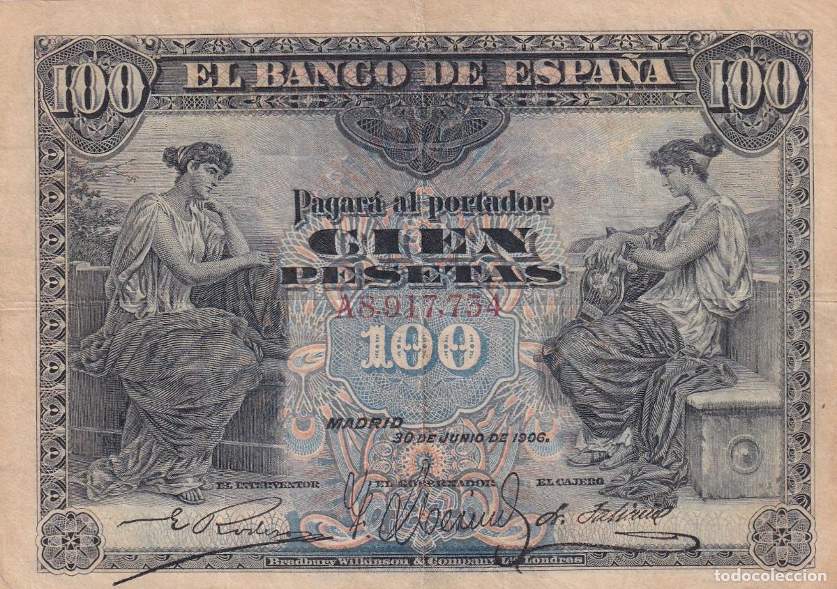 Spanische Banknoten: CRBS2554 BILLETE ESPA&Ntilde;A 100 PESETAS 1906 SERIE A MBC