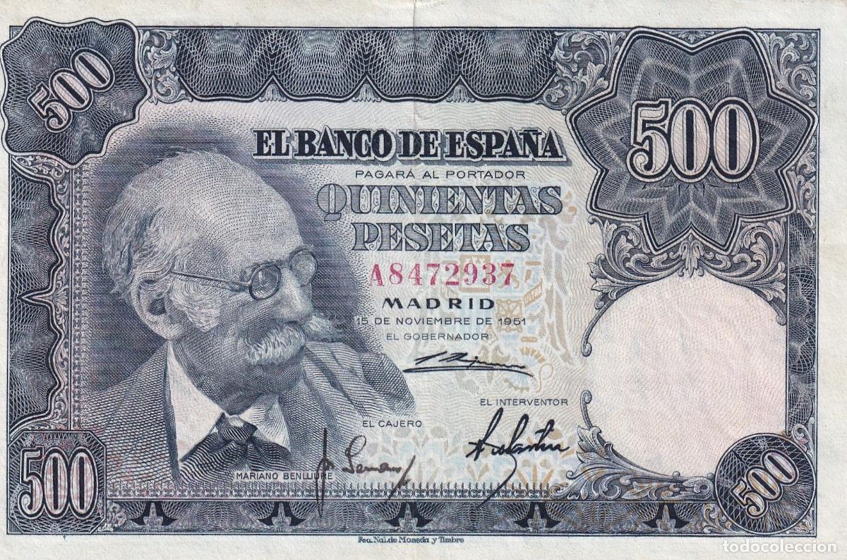 Spanische Banknoten: CRBS2563 BILLETE ESPA&Ntilde;A 500 PESETAS 1951 SERIE A EBC