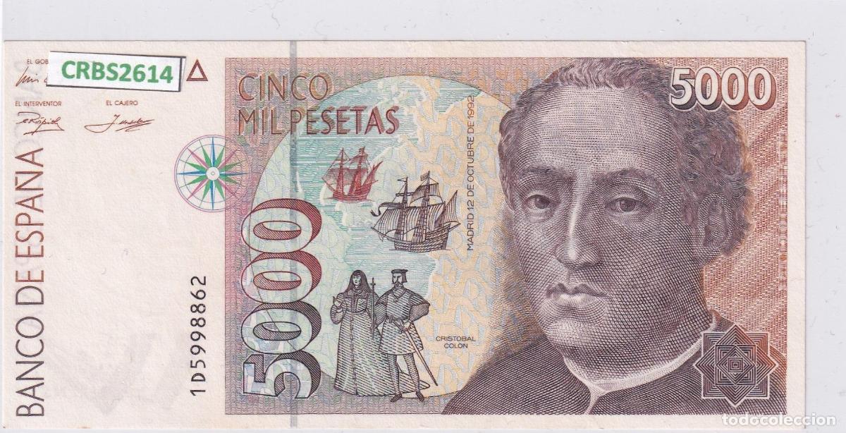 Banconote spagnole: CRBS2614 BILLETE ESPA&Ntilde;A 5000 PESETAS 1992 SERIE 1D SIN CIRCULAR