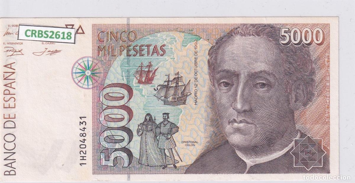 Banconote spagnole: CRBS2618 BILLETE ESPA&Ntilde;A 5000 PESETAS 1992 SERIE 1H EBC